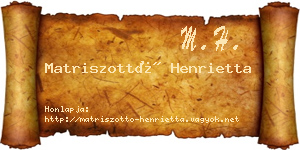 Matriszottó Henrietta névjegykártya